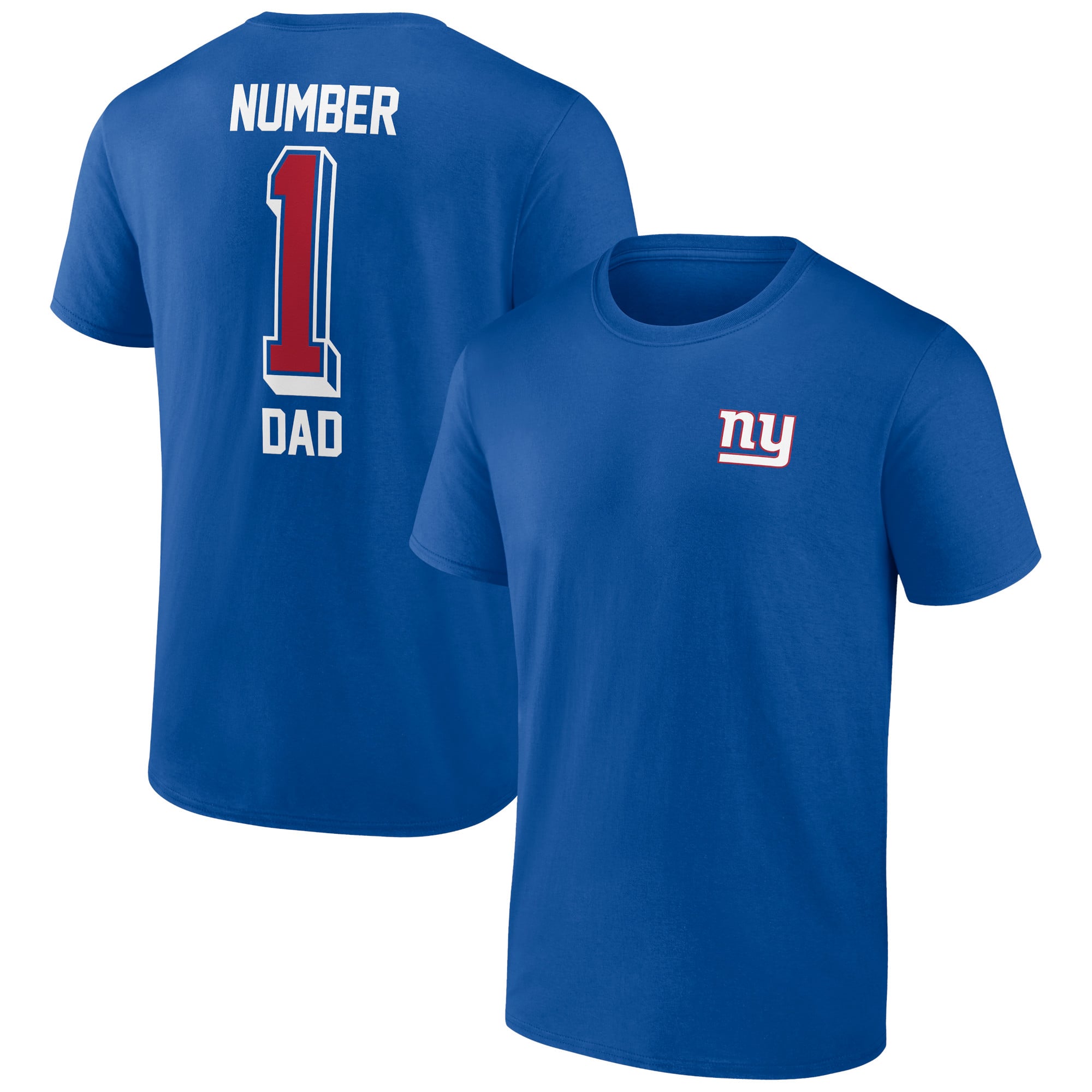 Men’s Royal New York Giants Number One Dad T-Shirt Men’s Royal New York Giants Number One Dad T-Shirt