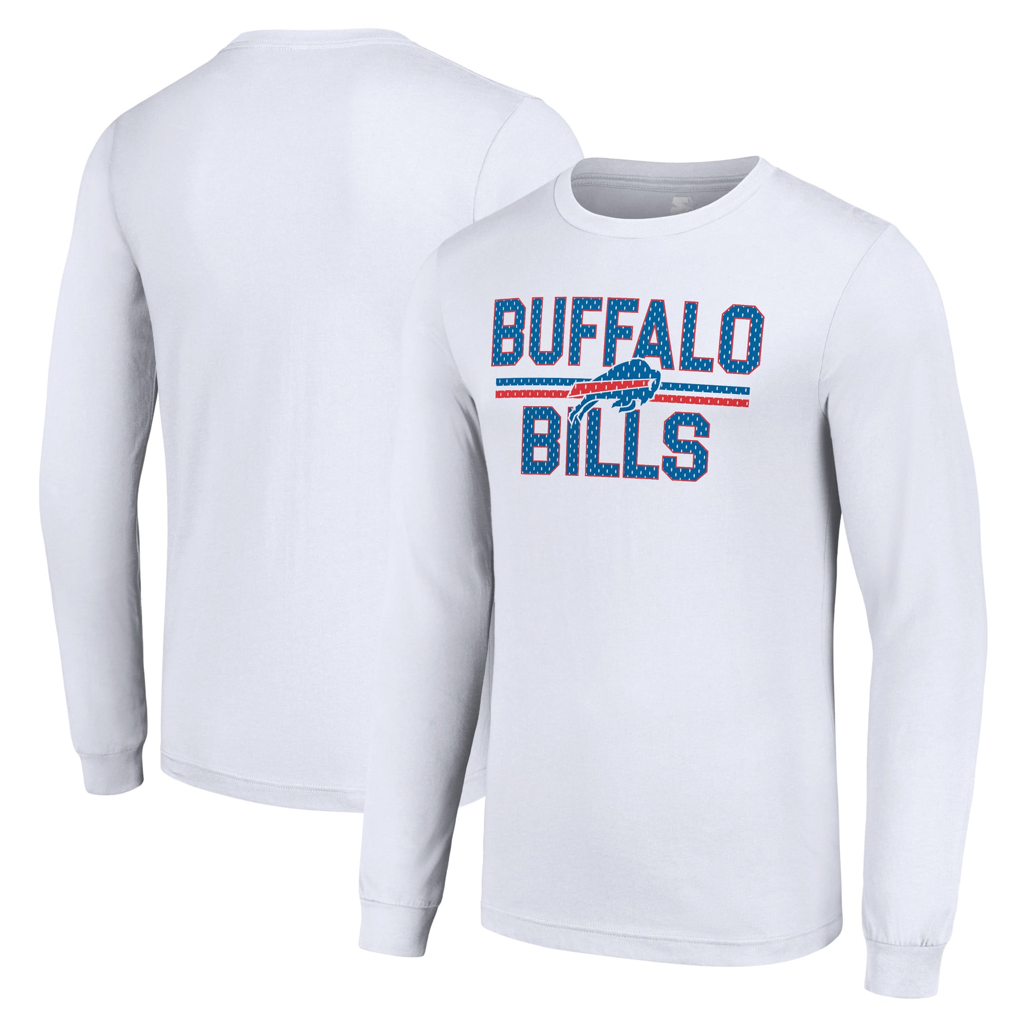 Men’s Starter White Buffalo Bills Team Mesh Print Graphic Long Sleeve T-Shirt Men’s Starter White Buffalo Bills Team Mesh Print Graphic Long Sleeve T-Shirt