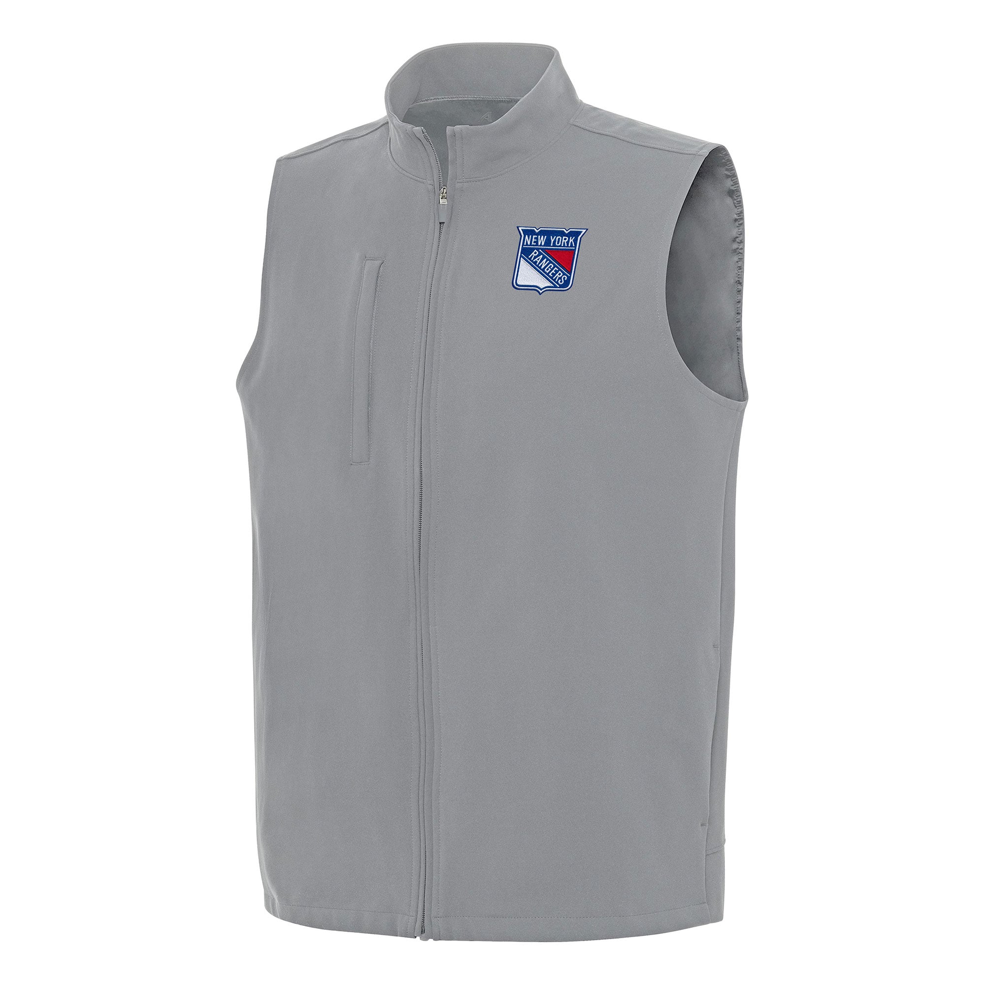 Men’s Antigua Gray New York Rangers Regard Full-Zip Vest Men’s Antigua Gray New York Rangers Regard Full-Zip Vest