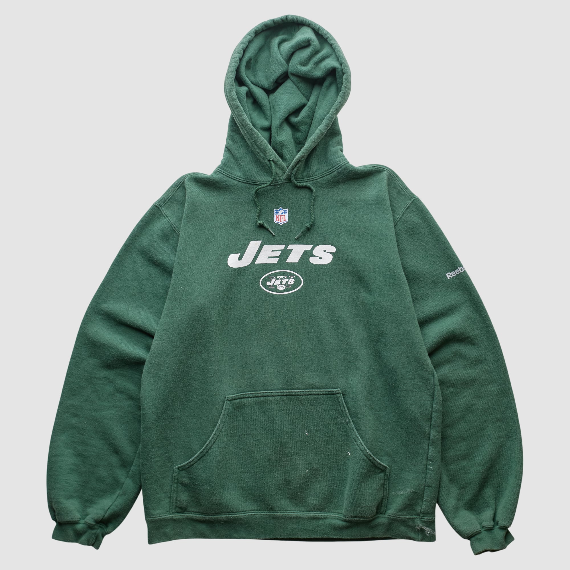 New York Jets Reebok 2000s Hooded Pullover Sweatshirt – Green – M by Fanatics Real Vintage New York Jets Reebok 2000s Hooded Pullover Sweatshirt – Green – M by Fanatics Real Vintage